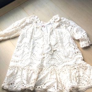 White/Cream Zimmerman girls dress/beach coverup. Size 4